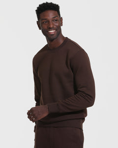 True ClassicDark Oak Fleece French Terry Pullover Crew Neck