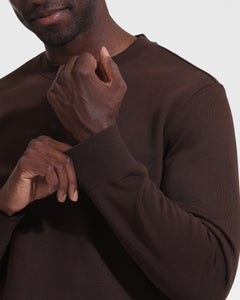 True ClassicDark Oak Fleece French Terry Pullover Crew Neck