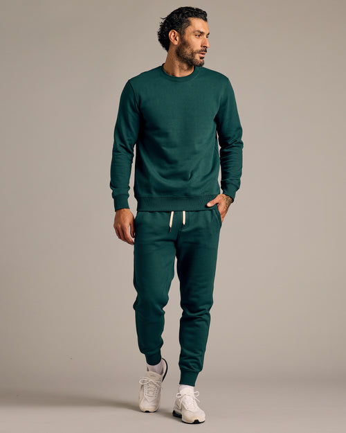 Emerald Fleece French Terry Pullover Crew Neck