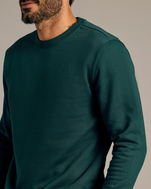 Emerald Fleece French Terry Pullover Crew Neck