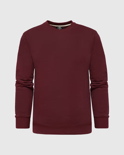 Mahogany Fleece French Terry Pullover Crew Neck Sweatshirt