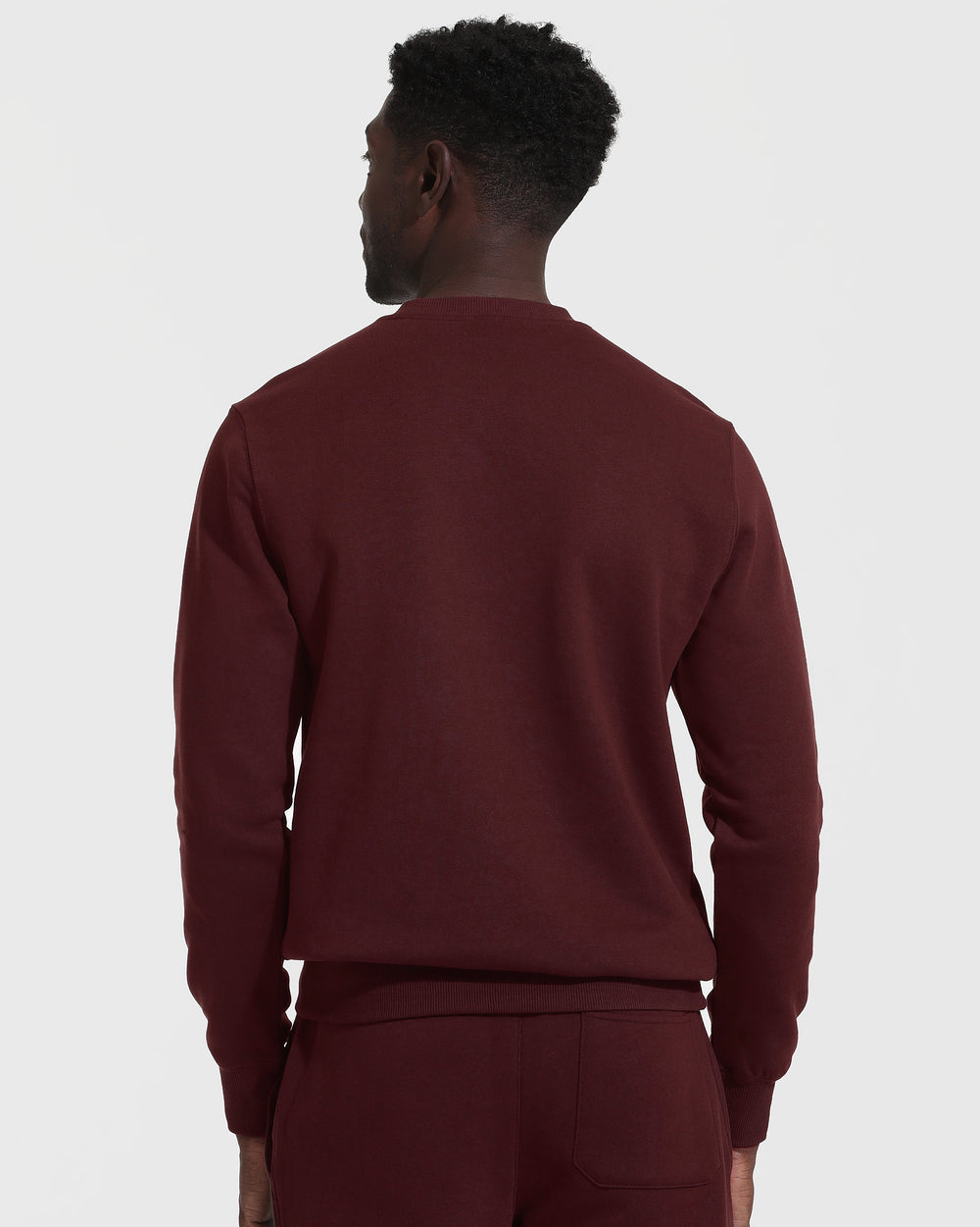 Mahogany Fleece French Terry Pullover Crew Neck Sweatshirt