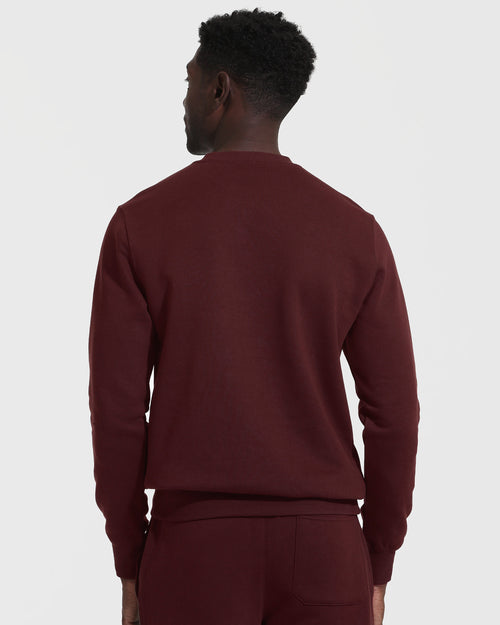 Mahogany Fleece French Terry Pullover Crew Neck Sweatshirt