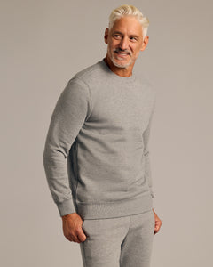 True ClassicDark Heather Gray Fleece French Terry Pullover Crew Neck