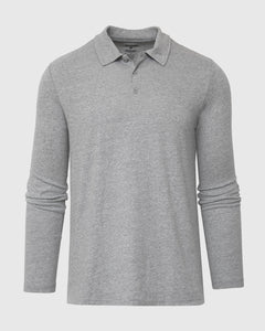 True ClassicHeather Gray Long Sleeve Polo