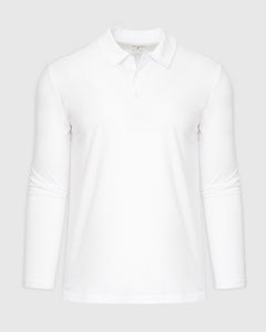 True ClassicWhite Long Sleeve Polo