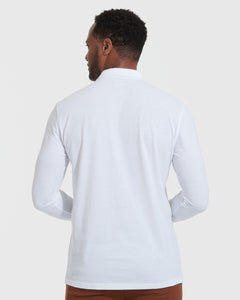 True ClassicWhite Long Sleeve Polo