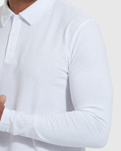 True ClassicWhite Long Sleeve Polo