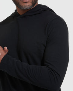 True ClassicBlack Hooded Long Sleeve T-Shirt