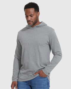 True ClassicHeather Gray Hooded Long Sleeve T-Shirt