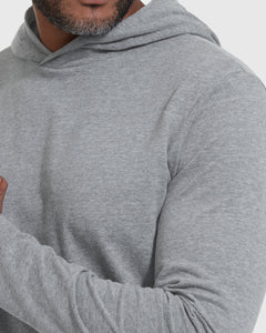 True ClassicHeather Gray Hooded Long Sleeve T-Shirt