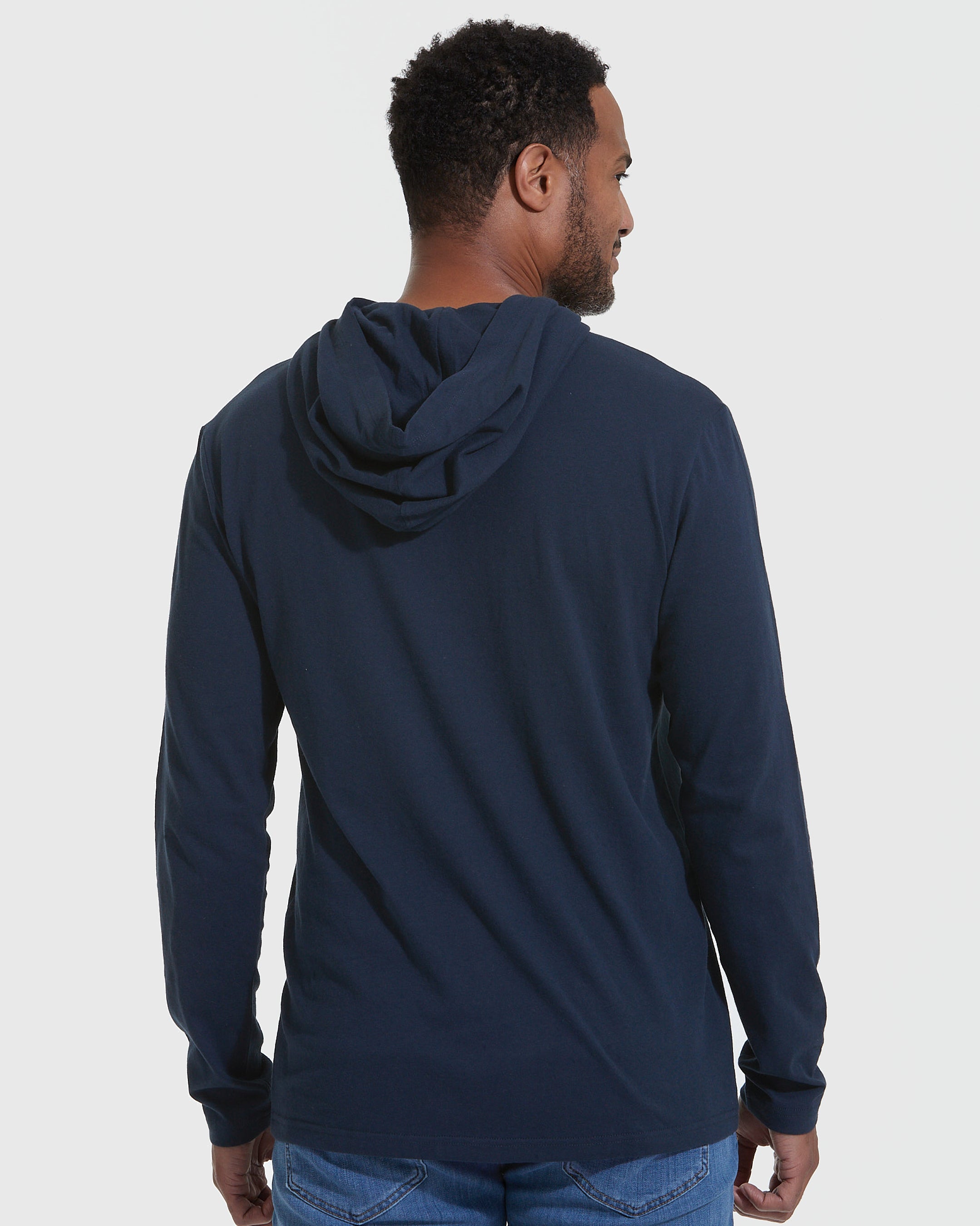 Navy blue hoodie with grey sleeves hot sale