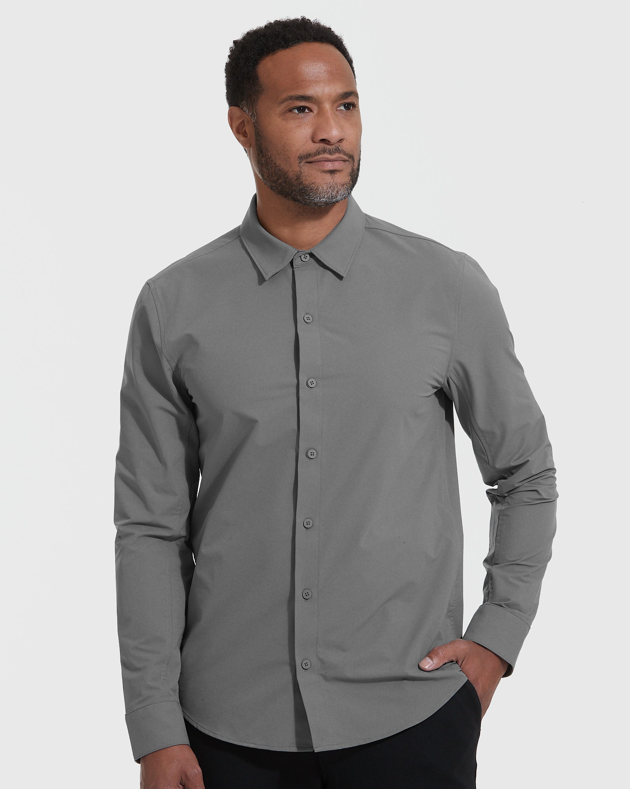 Carbon Commuter Long Sleeve Button Up Shirt