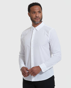 True ClassicLongsleeve-Shirt für Pendler in Weiß