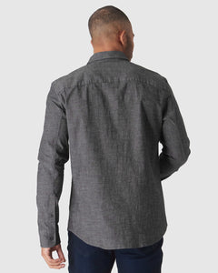 True ClassicBlack & Light Indigo Wash Long Sleeve Chambray Shirt 2-Pack