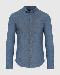 True ClassicLight Indigo Wash Long Sleeve Chambray Shirt