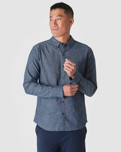 True ClassicBlack & Medium Indigo Wash Long Sleeve Chambray Shirt 2-Pack