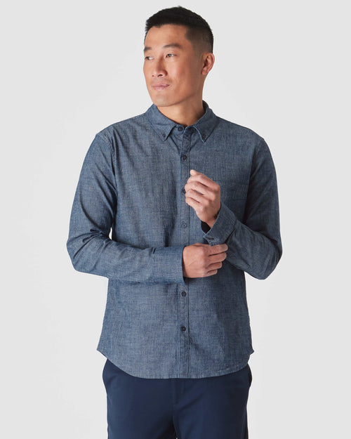 Long Sleeve Stretch Chambray Shirt 3-Pack