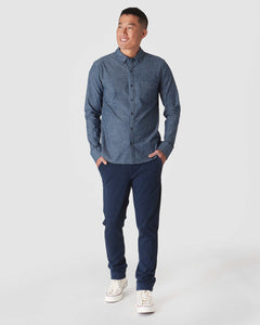 True ClassicBlack & Medium Indigo Wash Long Sleeve Chambray Shirt 2-Pack