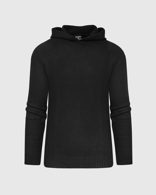 Sudadera con capucha estilo suéter negra