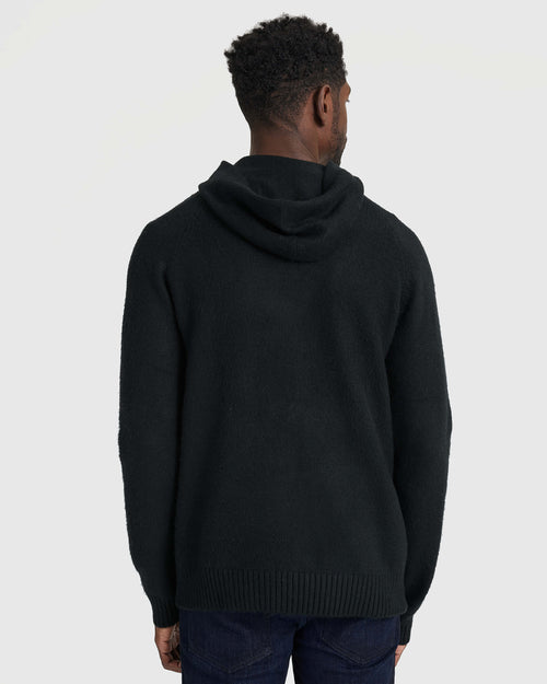 Sudadera con capucha estilo suéter negra