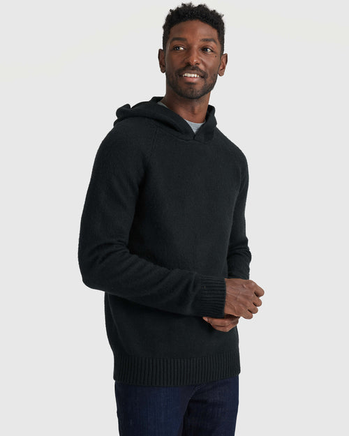 Sudadera con capucha estilo suéter negra