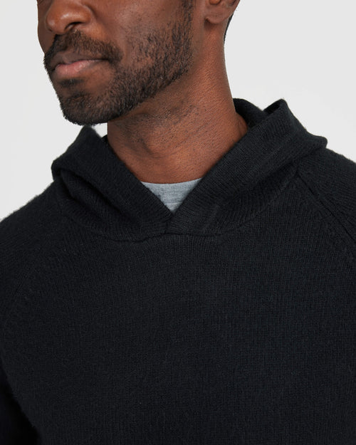 Sudadera con capucha estilo suéter negra