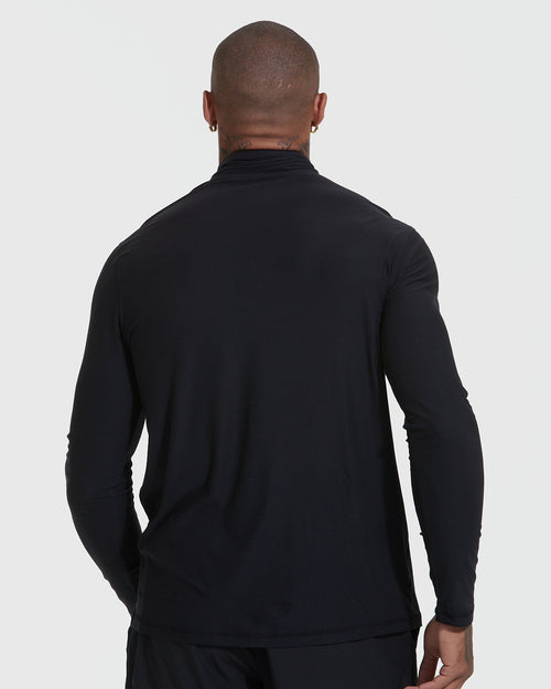 Black & Heather Navy Active Quarter Zip 2-Pack