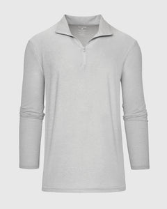 True ClassicCamisa deportiva con cremallera cuarto gris jaspeado claro