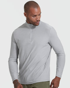 True ClassicCamisa deportiva con cremallera cuarto gris jaspeado claro