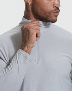 True ClassicLight Heather Gray Active Quarter Zip Shirt