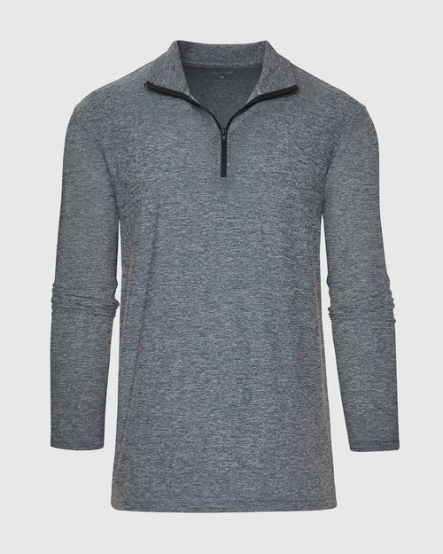 Heather Navy Active Quarter Zip Shirt