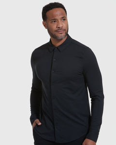 True ClassicLongsleeve-Do-It-All-Komfort-Shirt in Schwarz