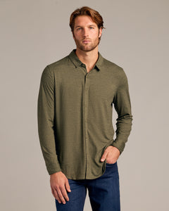 True ClassicDark Heather Military Green Long Sleeve Do-It-All Comfort Shirt