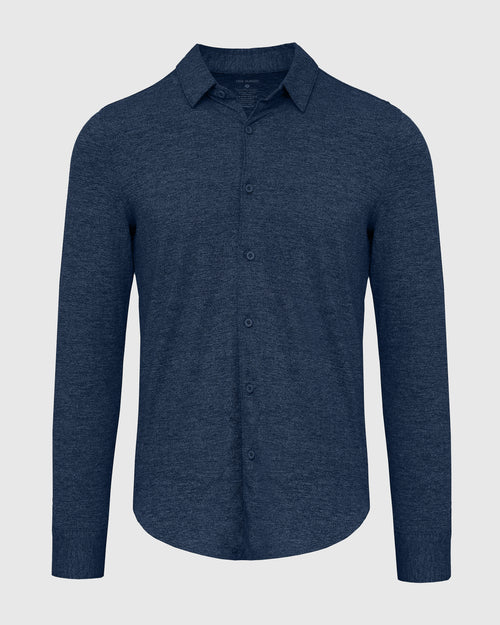 Dark Heather Navy Long Sleeve Do-It-All Comfort Shirt