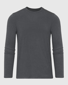 True ClassicLongsleeve-Loungewear-T-Shirt in Charcoal Heather Gray