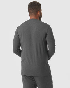 True ClassicLongsleeve-Loungewear-T-Shirt in Charcoal Heather Gray