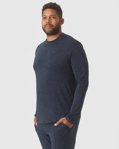 True ClassicHeather Marineblaues Longsleeve-Loungewear-T-Shirt