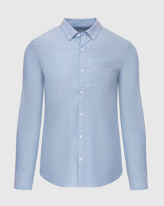 True ClassicStretch-Longsleeve-Oxford-Shirt in Banker Blau