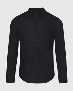 True ClassicCamisa Oxford negra mangas largas elástica