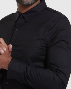 True ClassicBlack Stretch Oxford Long Sleeve Shirt