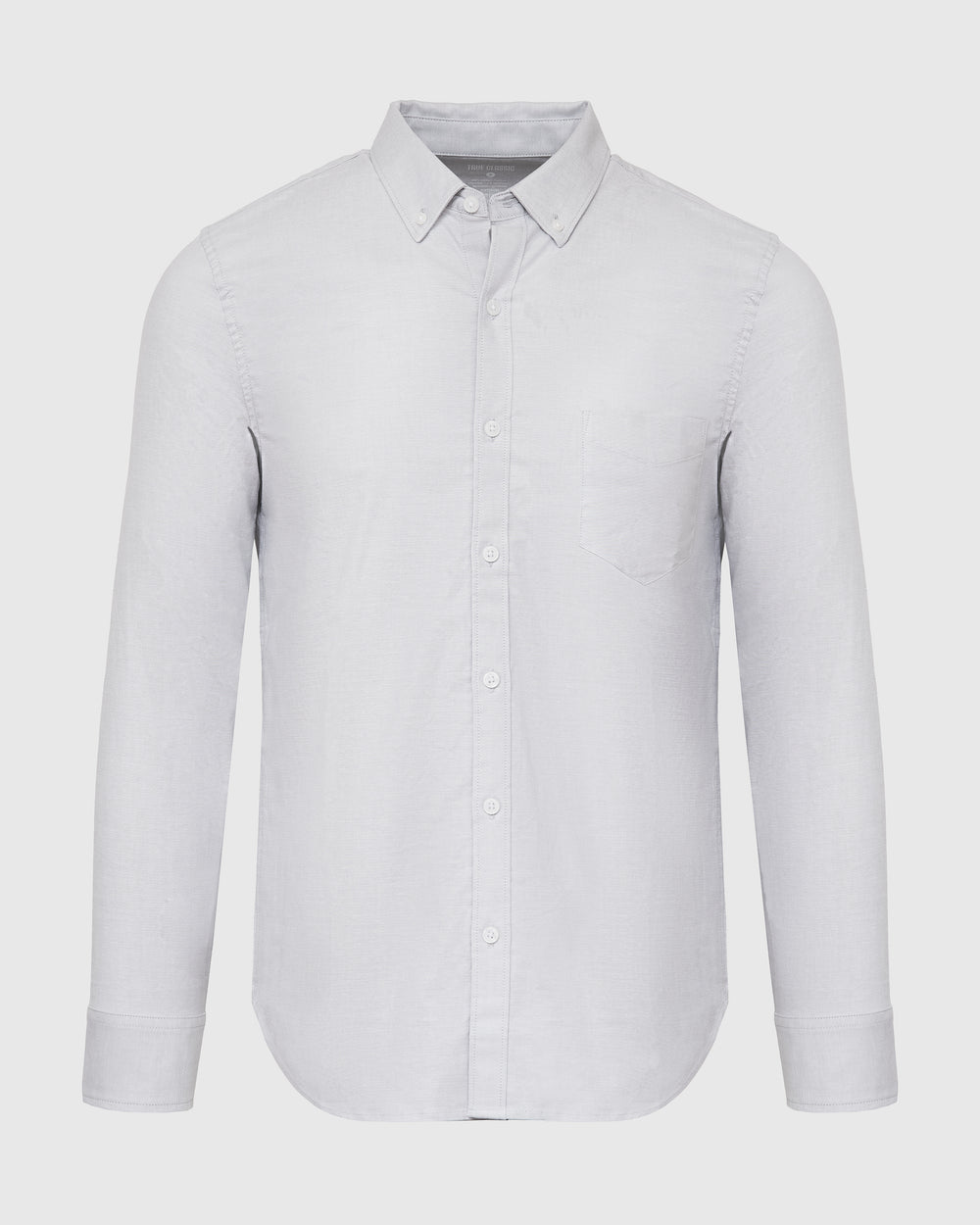 Light Gray Stretch Oxford Long Sleeve Shirt