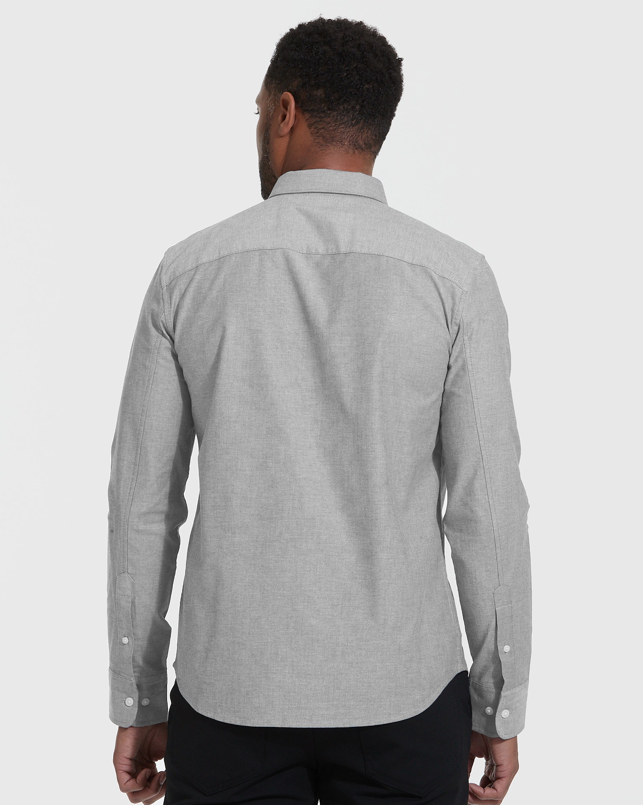 Stone Stretch Oxford Long Sleeve Button Up Shirt | Stone Stretch Oxford ...