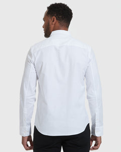 True ClassicStretch-Oxford-Longsleeve-Shirt in Weiß