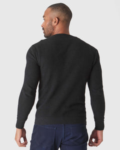 True ClassicSweater mit Rundhalsausschnitt aus Piqué in Charcoal Heather Gray