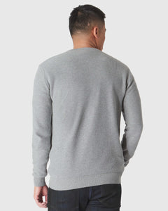 True ClassicSweater mit Rundhalsausschnitt aus Piqué-Stoff in Heather Gray