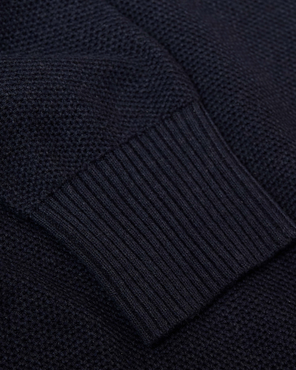 Heather Navy Pique Crew Sweater