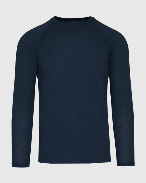 Navy Long Sleeve Active Mesh Crew