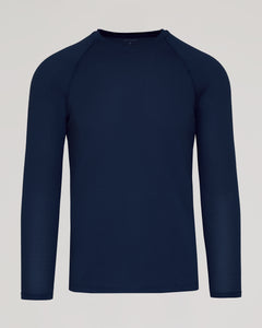 True ClassicNavy Long Sleeve Active Mesh Crew