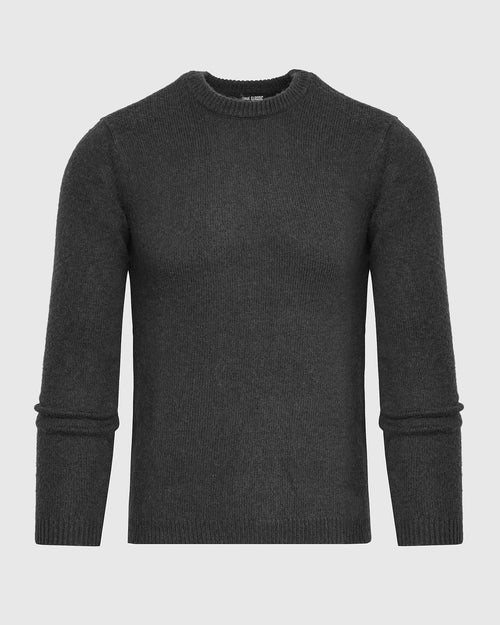 Charcoal Heather Gray Marled Crew Neck Sweater